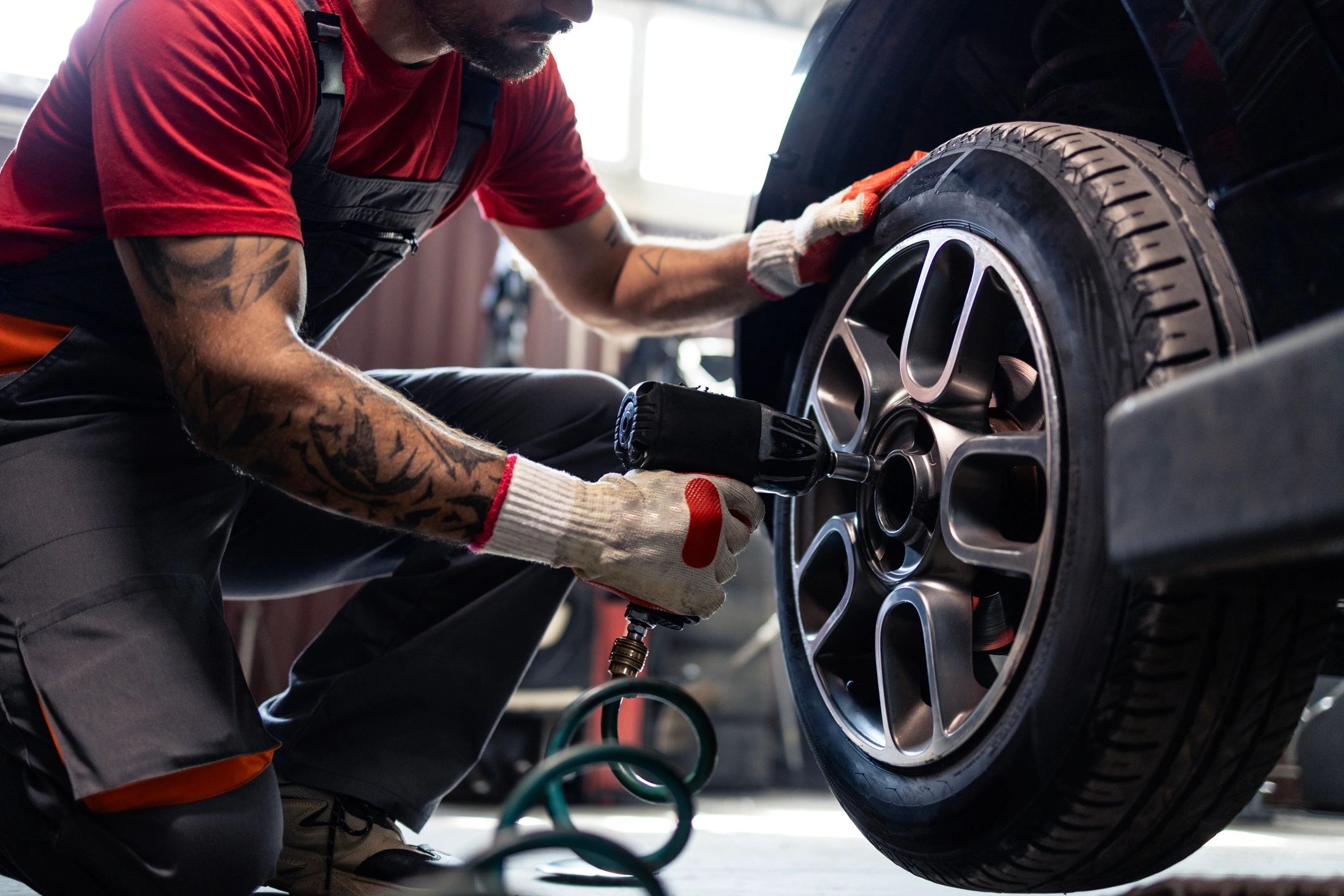 Close up of car tires — tire services and installation
